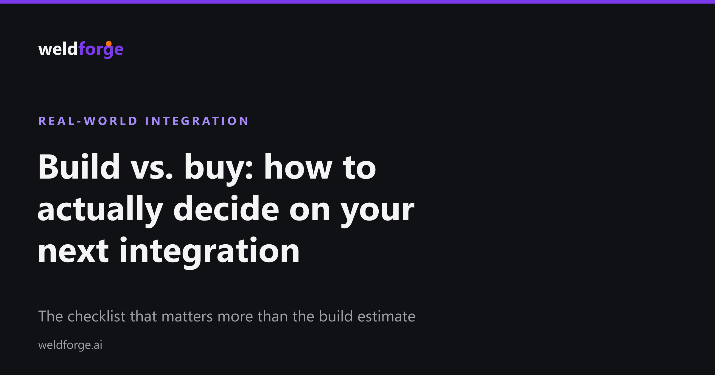 Two paths for an integration: build it yourself, or have it built and run for you