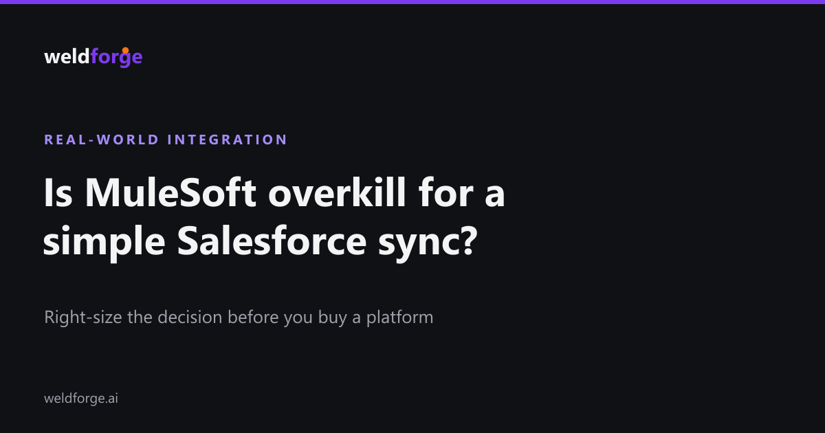 Right-sizing an integration: native connector, automation tool, full iPaaS, or built for you