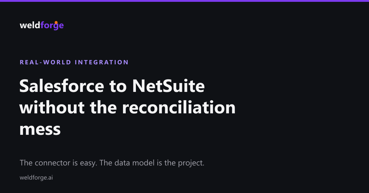 Salesforce to NetSuite integration — Weldforge